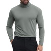 COOFANDY Mens Turtleneck Shirts Slim Fit Shirt Tops Lightweight Pullover Basic Sweater Casual Long Sleeve Shirt(Gray Green)