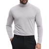 COOFANDY Mens Turtleneck Shirts Slim Fit Shirt Tops Lightweight Pullover Basic Sweater Casual Long Sleeve Shirt(Light Gray)