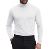 COOFANDY Mens Turtleneck Shirts Slim Fit Shirt Tops Lightweight Pullover Basic Sweater Casual Long Sleeve Shirt(White)