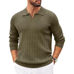 COOFANDY Mens Sweaters Long Sleeve Polos V Neck Casual Pullover Sweater | Knitted Sweater, Soft And Stretch, Regular Fit, Business Work, Fall Fashion 2026(Army Green)