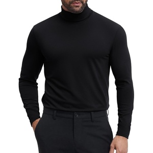 COOFANDY Mens Turtleneck Shirts Slim Fit Shirt Tops Lightweight Pullover Basic Sweater Casual Long Sleeve Shirt(Black)