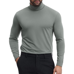 COOFANDY Mens Turtleneck Shirts Slim Fit Shirt Tops Lightweight Pullover Basic Sweater Casual Long Sleeve Shirt(Gray Green)
