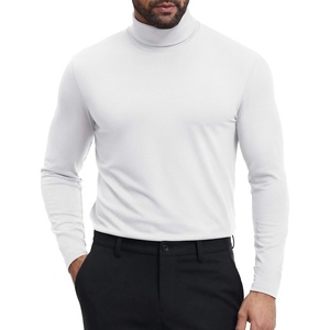 COOFANDY Mens Turtleneck Shirts Slim Fit Shirt Tops Lightweight Pullover Basic Sweater Casual Long Sleeve Shirt(White)