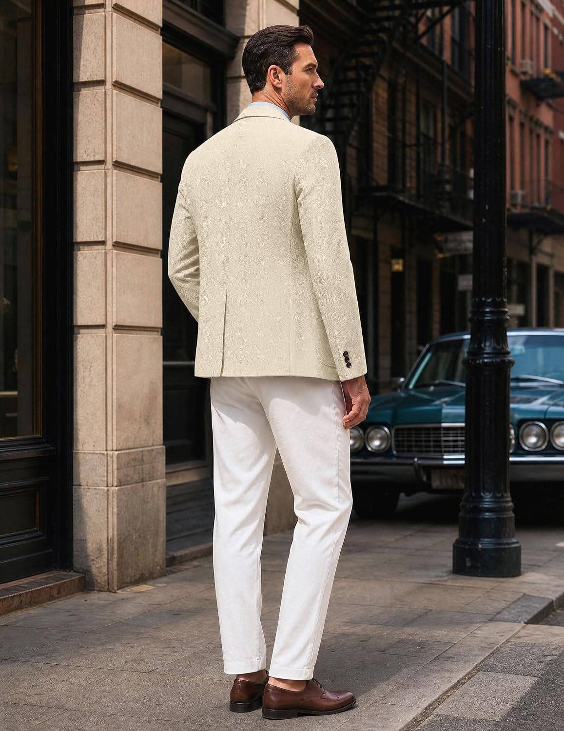 image:imageCOOFANDY Mens Blazer Casual Sport Coats One Button Lightweight Sport Jacket Regular Fit Suit Jackets Wrinkle Free Stretch Blazers Subtle Brushed Fabric Wedding Office Business Daily WearBeige