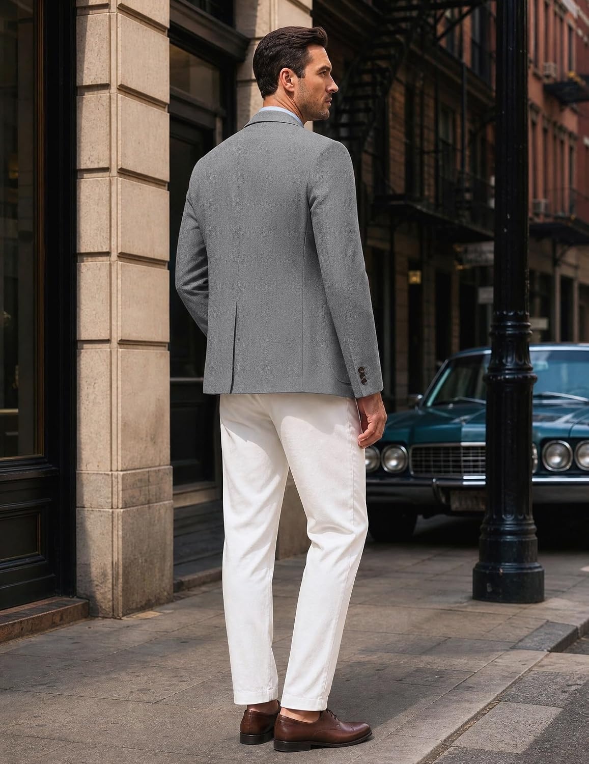 image:imageCOOFANDY Mens Blazer Casual Sport Coats One Button Lightweight Sport Jacket Regular Fit Suit Jackets Wrinkle Free Stretch Blazers Subtle Brushed Fabric Wedding Office Business Daily WearDark Grey