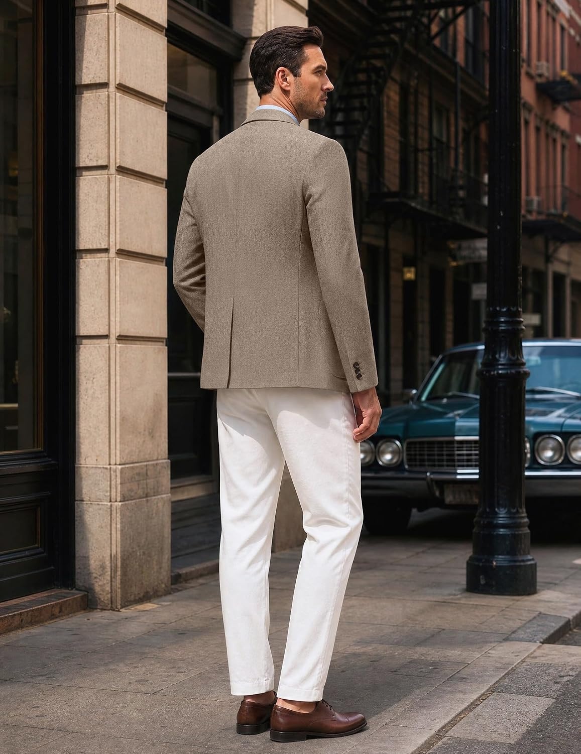 image:imageCOOFANDY Mens Blazer Casual Sport Coats One Button Lightweight Sport Jacket Regular Fit Suit Jackets Wrinkle Free Stretch Blazers Subtle Brushed Fabric Wedding Office Business Daily WearBrown