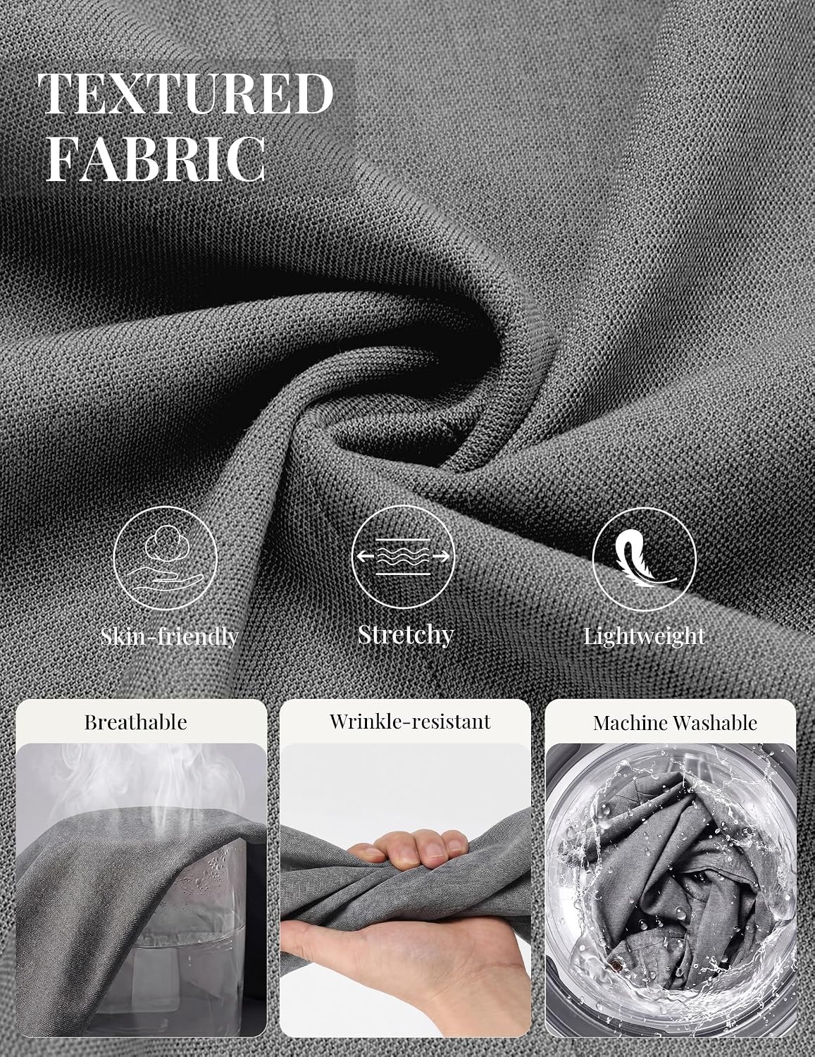 image:imageCOOFANDY Mens Blazer Casual Sport Coats One Button Lightweight Sport Jacket Regular Fit Suit Jackets Wrinkle Free Stretch Blazers Subtle Brushed Fabric Wedding Office Business Daily WearDark Grey