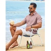 COOFANDY Mens Casual Button Down Shirt Short Sleeve Summer Beach Shirts | Lightweight Soft Fabric,Textured Linen Shirt,Regular Fit,Casual Shirts,Vacation Resort Wear,Wedding,Machine Wash(Pink)