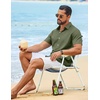 COOFANDY Mens Casual Button Down Shirt Short Sleeve Summer Beach Shirts | Lightweight Soft Fabric,Textured Linen Shirt,Regular Fit,Casual Shirts,Vacation Resort Wear,Wedding,Machine Wash(Olive Green)