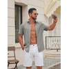 COOFANDY Mens Casual Button Down Shirt Short Sleeve Summer Beach Shirts | Lightweight Soft Fabric,Textured Linen Shirt,Regular Fit,Casual Shirts,Vacation Resort Wear,Wedding,Machine Wash(Sage Green)