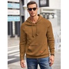 COOFANDY Mens Hoodies Pullover Casaul Long Sleeve Drawstring Waffle Knit Hooded Sweatshirt with Kanga Pocket(Dark Yellow)