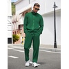 COOFANDY Men’s Tracksuit Casual Sweatsuit 2 Piece Full Zip Jogging Suit Set | Full Zip TrackSuit, Stand Collar, Elastic Waist Drawstring, 5 Pockets, Casual Athletic Jogging Outfits, Fall Sport Sweat Suit(Green)