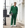 COOFANDY Men’s Tracksuit Casual Sweatsuit 2 Piece Full Zip Jogging Suit Set | Full Zip TrackSuit, Stand Collar, Elastic Waist Drawstring, 5 Pockets, Casual Athletic Jogging Outfits, Fall Sport Sweat Suit(Green)