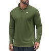 COOFANDY Quarter Zip Pullover Athletic Running Shirts Quick Dry Lightweight Tennis Gym(Army Green)