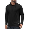 COOFANDY Quarter Zip Pullover Athletic Running Shirts Quick Dry Lightweight Tennis Gym(Black)