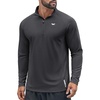 COOFANDY Quarter Zip Pullover Athletic Running Shirts Quick Dry Lightweight Tennis Gym(Dark Gray)
