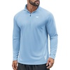COOFANDY Quarter Zip Pullover Athletic Running Shirts Quick Dry Lightweight Tennis Gym(Light Blue)