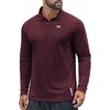 COOFANDY Quarter Zip Pullover Athletic Running Shirts Quick Dry Lightweight Tennis Gym(Wine Red)