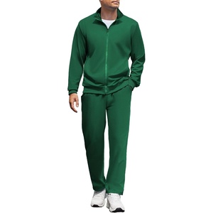 COOFANDY Men’s Tracksuit Casual Sweatsuit 2 Piece Full Zip Jogging Suit Set | Full Zip TrackSuit, Stand Collar, Elastic Waist Drawstring, 5 Pockets, Casual Athletic Jogging Outfits, Fall Sport Sweat Suit(Green)