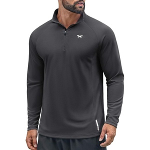 COOFANDY Quarter Zip Pullover Athletic Running Shirts Quick Dry Lightweight Tennis Gym(Dark Gray)