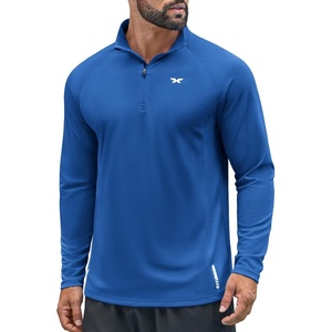 COOFANDY Quarter Zip Pullover Athletic Running Shirts Quick Dry Lightweight Tennis Gym(Royal Blue)