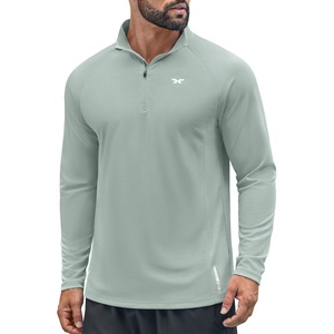 COOFANDY Quarter Zip Pullover Athletic Running Shirts Quick Dry Lightweight Tennis Gym(Sage Green)