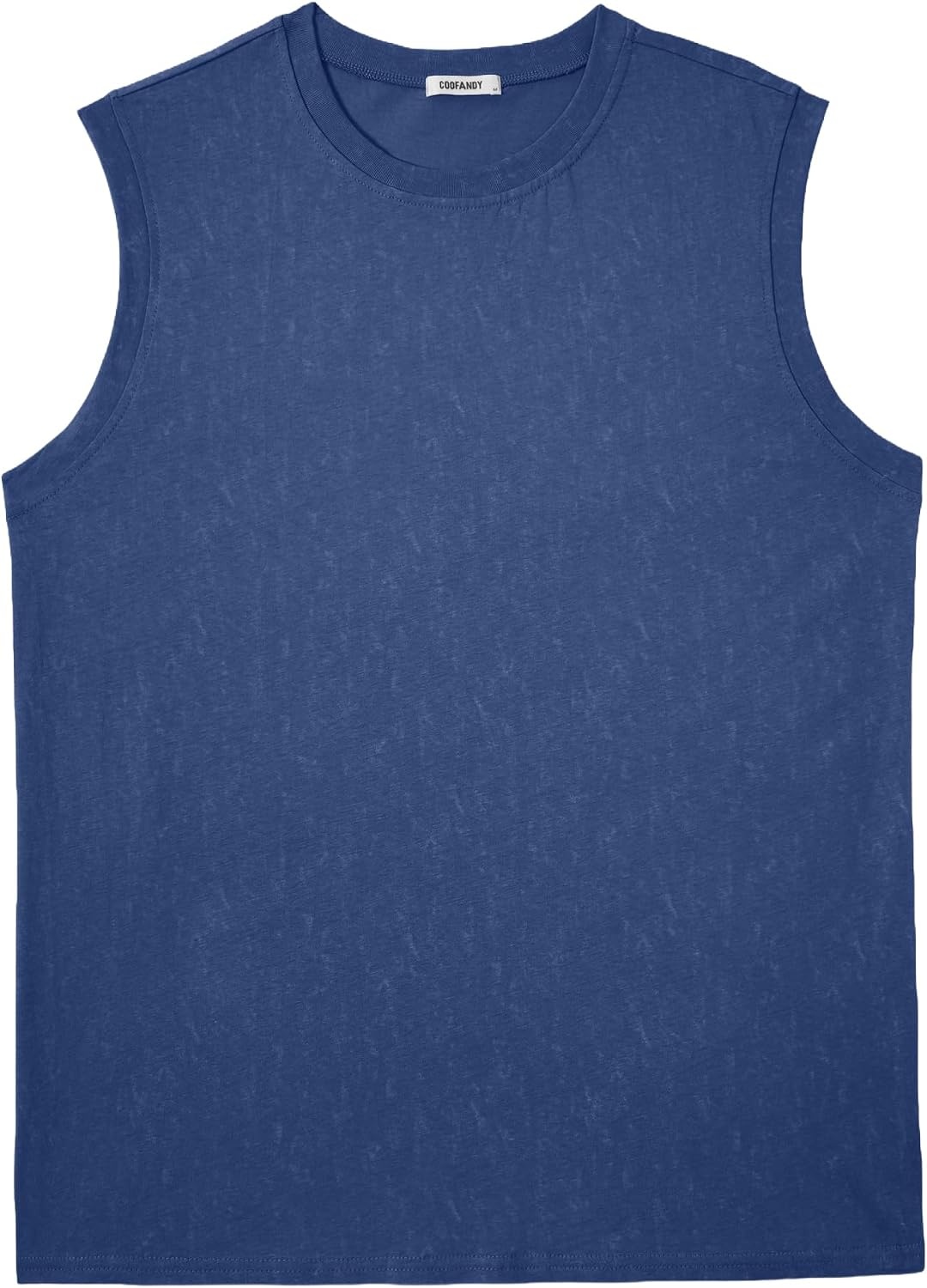 image:imageCOOFANDY Men Cotton Sleeveless Tank Top Muscle T Shirts Casual Beach Tank Khaki Breathable Washed Running Tee ShirtNavy Blue