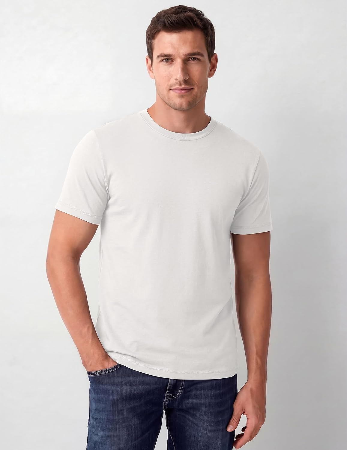 image:imageCOOFANDY Mens T Shirts Short Sleeve Soft Crew Neck Casual Basic Tee Shirts Lightweight breathable fabric basic crewneck design easy to layer or match great for daily wear gifts amp vacationAwhite