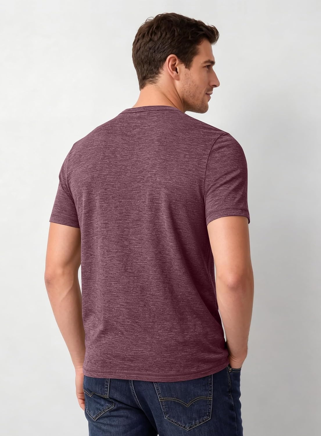 image:imageCOOFANDY Mens T Shirts Short Sleeve Soft Crew Neck Casual Basic Tee Shirts Lightweight breathable fabric basic crewneck design easy to layer or match great for daily wear gifts amp vacationWine Red