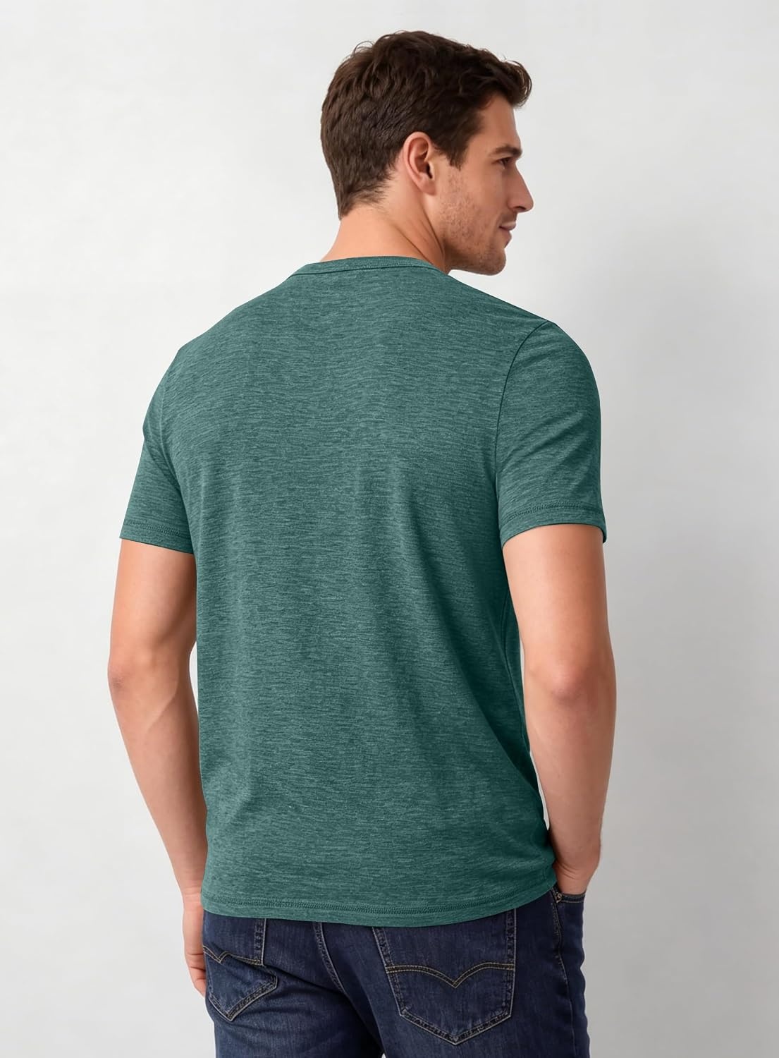 image:imageCOOFANDY Mens T Shirts Short Sleeve Soft Crew Neck Casual Basic Tee Shirts Lightweight breathable fabric basic crewneck design easy to layer or match great for daily wear gifts amp vacationGreen