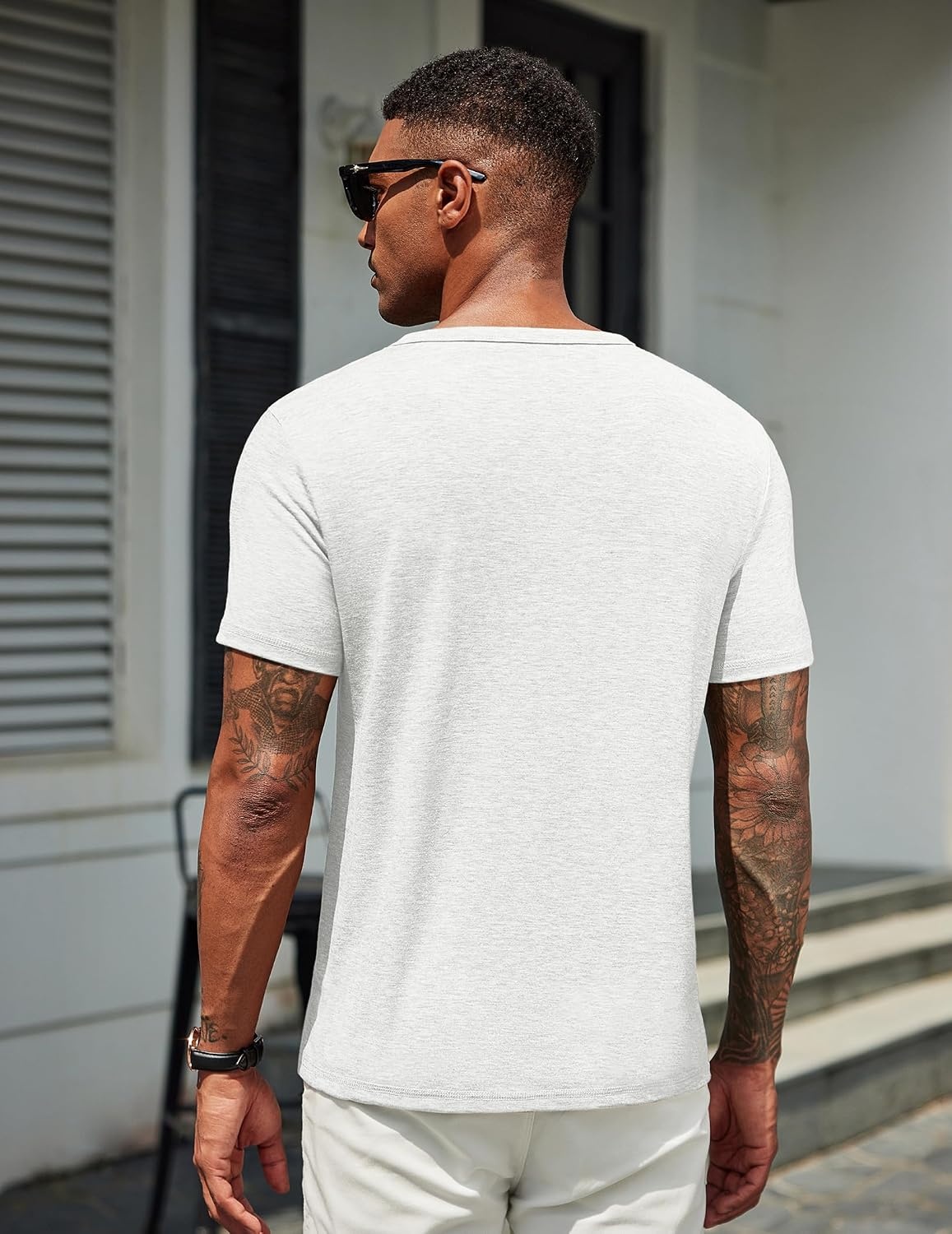 image:imageCOOFANDY Mens T Shirts Short Sleeve Soft Crew Neck Casual Basic Tee Shirts Lightweight breathable fabric basic crewneck design easy to layer or match great for daily wear gifts amp vacationW WhiteWhite 2 Pack