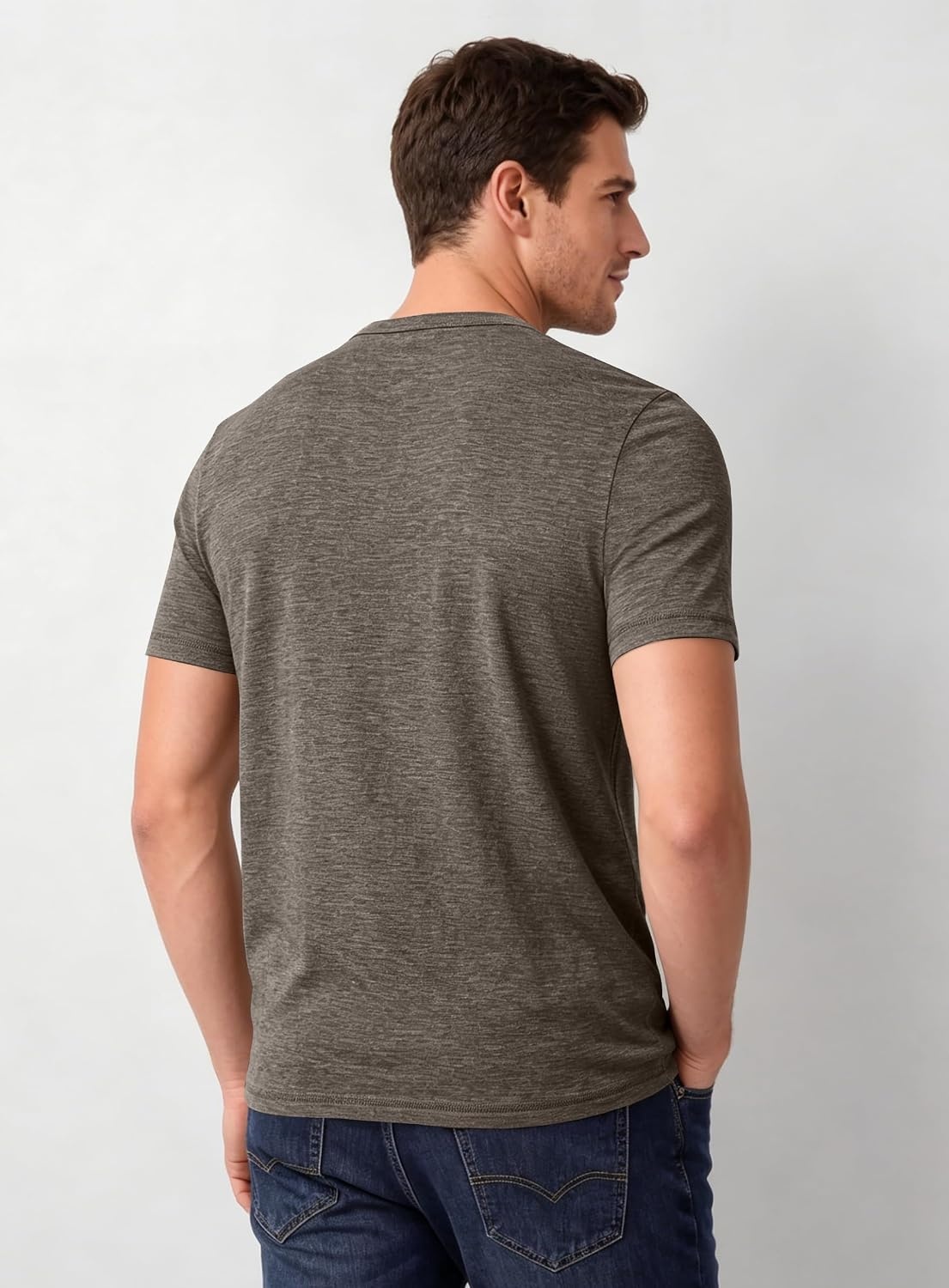 image:imageCOOFANDY Mens T Shirts Short Sleeve Soft Crew Neck Casual Basic Tee Shirts Lightweight breathable fabric basic crewneck design easy to layer or match great for daily wear gifts amp vacationBrown