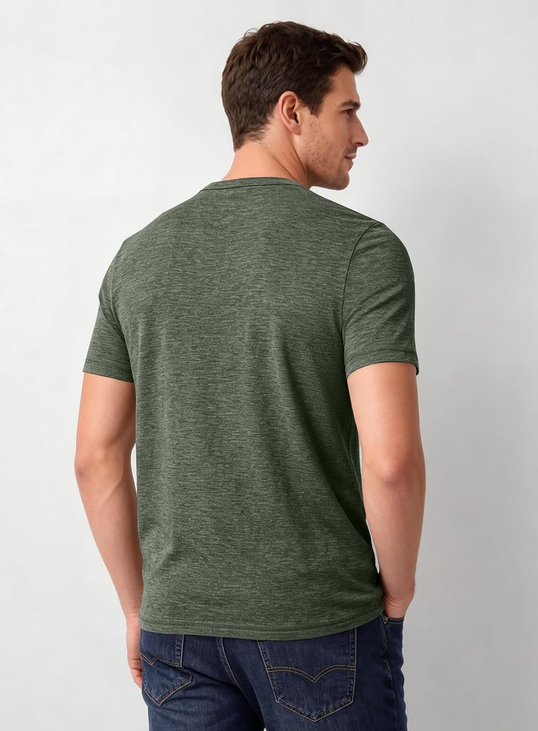 image:imageCOOFANDY Mens T Shirts Short Sleeve Soft Crew Neck Casual Basic Tee Shirts Lightweight breathable fabric basic crewneck design easy to layer or match great for daily wear gifts amp vacationArmy Green