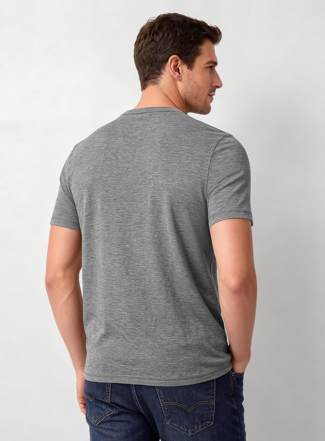 image:imageCOOFANDY Mens T Shirts Short Sleeve Soft Crew Neck Casual Basic Tee Shirts Lightweight breathable fabric basic crewneck design easy to layer or match great for daily wear gifts amp vacationGrey