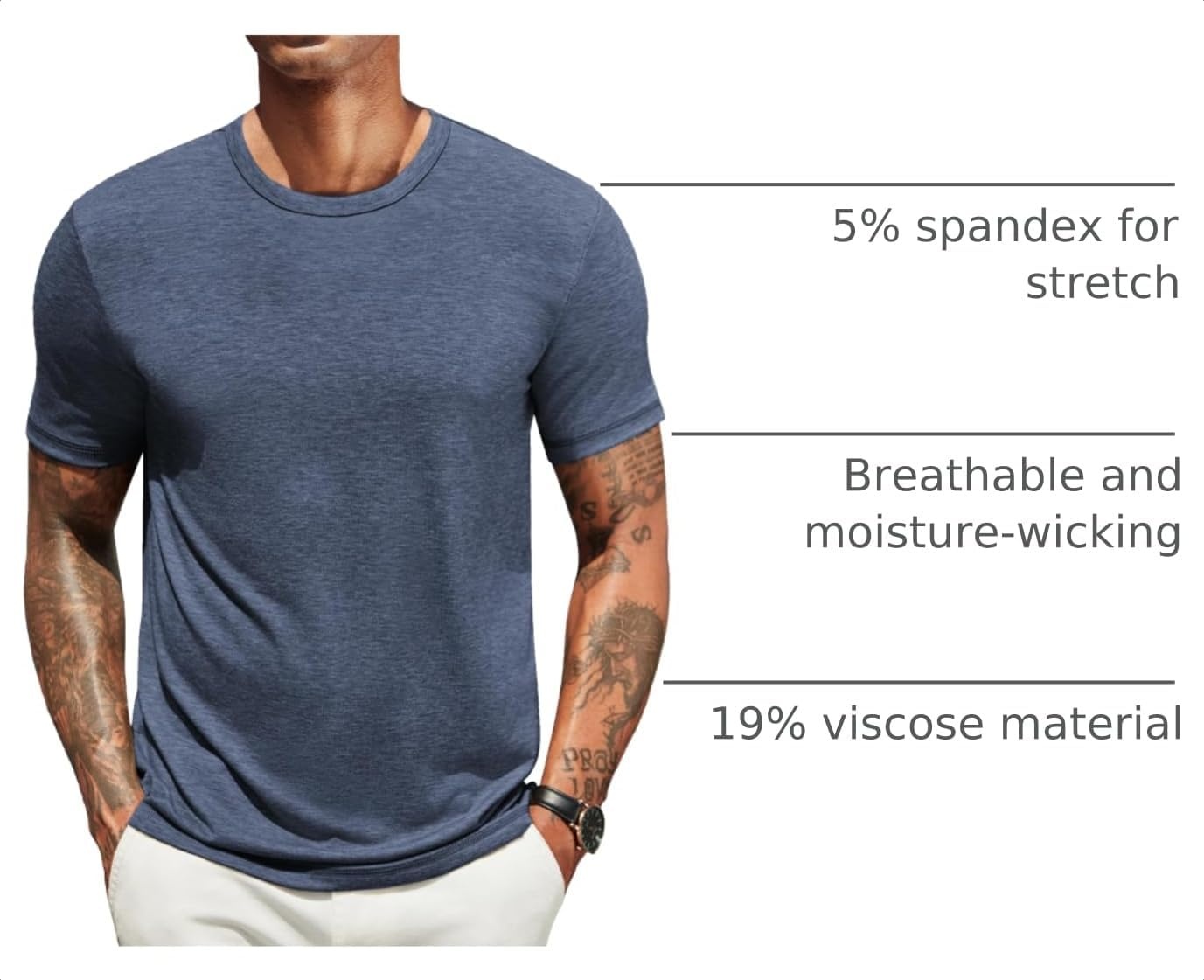 image:imageCOOFANDY Mens T Shirts Short Sleeve Soft Crew Neck Casual Basic Tee Shirts Lightweight breathable fabric basic crewneck design easy to layer or match great for daily wear gifts amp vacationNavy Blue