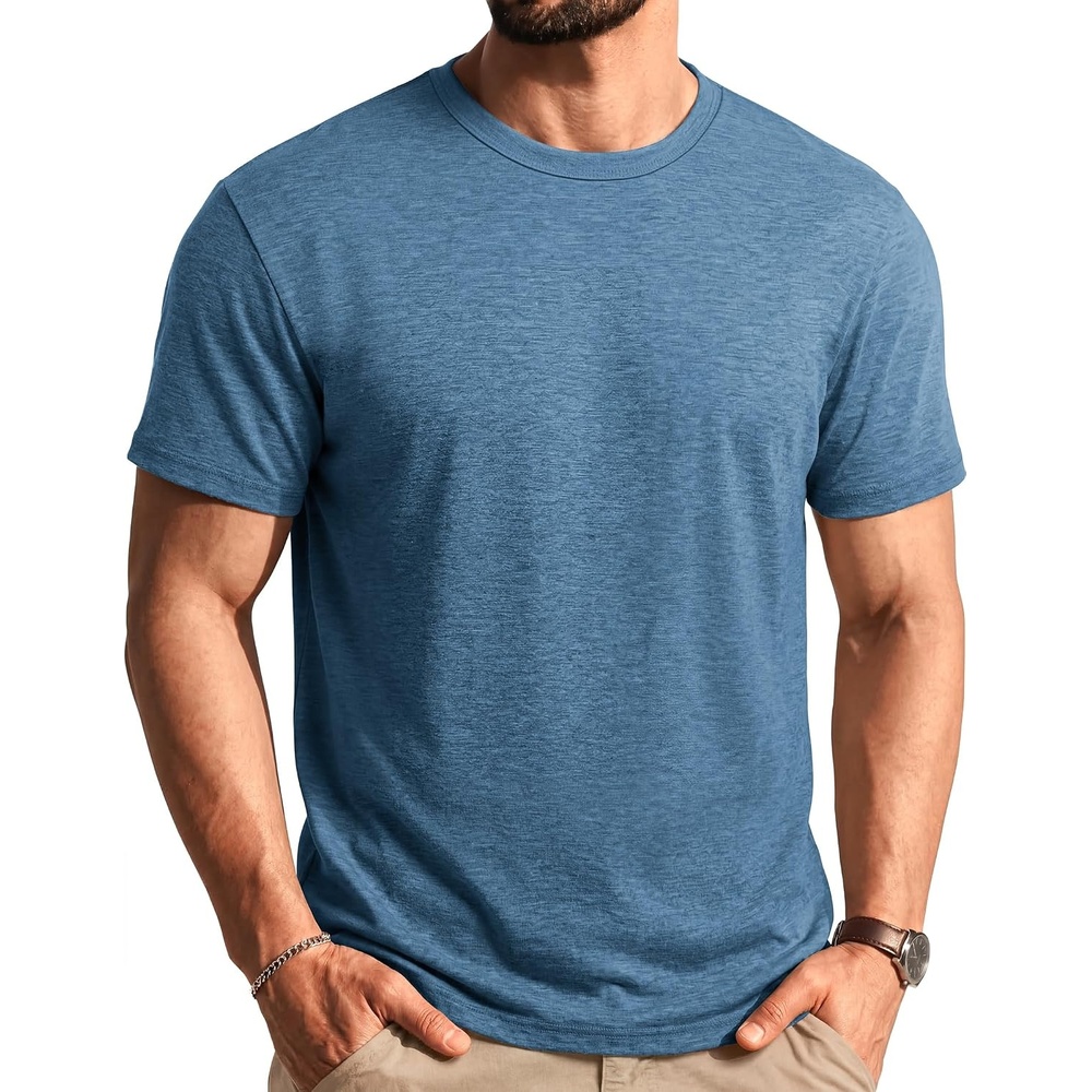 image:imageCOOFANDY Mens T Shirts Short Sleeve Soft Crew Neck Casual Basic Tee Shirts Lightweight breathable fabric basic crewneck design easy to layer or match great for daily wear gifts amp vacationDark Blue