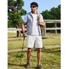 COOFANDY Mens Cargo Shorts Cotton Twill Casual Work Hiking Cargo Shorts | Chino Cotton, Hiking Shorts With 5 Pockets, Drawstring Stretch Elastic Waist, Breathable Summer Outdoor Camping Travel Wear.(White)