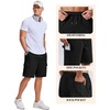 COOFANDY Mens Cargo Shorts Cotton Twill Casual Work Hiking Cargo Shorts | Chino Cotton, Hiking Shorts With 5 Pockets, Drawstring Stretch Elastic Waist, Breathable Summer Outdoor Camping Travel Wear.(Black)