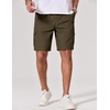 COOFANDY Mens Cargo Shorts Cotton Twill Casual Work Hiking Cargo Shorts | Chino Cotton, Hiking Shorts With 5 Pockets, Drawstring Stretch Elastic Waist, Breathable Summer Outdoor Camping Travel Wear.(Olive Green)