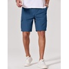 COOFANDY Mens Cargo Shorts Cotton Twill Casual Work Hiking Cargo Shorts | Chino Cotton, Hiking Shorts With 5 Pockets, Drawstring Stretch Elastic Waist, Breathable Summer Outdoor Camping Travel Wear.(Blue)