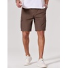 COOFANDY Mens Cargo Shorts Cotton Twill Casual Work Hiking Cargo Shorts | Chino Cotton, Hiking Shorts With 5 Pockets, Drawstring Stretch Elastic Waist, Breathable Summer Outdoor Camping Travel Wear.(Brown)