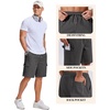 COOFANDY Mens Cargo Shorts Cotton Twill Casual Work Hiking Cargo Shorts | Chino Cotton, Hiking Shorts With 5 Pockets, Drawstring Stretch Elastic Waist, Breathable Summer Outdoor Camping Travel Wear.(Dark Gray)