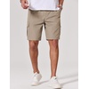 COOFANDY Mens Cargo Shorts Cotton Twill Casual Work Hiking Cargo Shorts | Chino Cotton, Hiking Shorts With 5 Pockets, Drawstring Stretch Elastic Waist, Breathable Summer Outdoor Camping Travel Wear.(Beige)