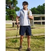 COOFANDY Mens Cargo Shorts Cotton Twill Casual Work Hiking Cargo Shorts | Chino Cotton, Hiking Shorts With 5 Pockets, Drawstring Stretch Elastic Waist, Breathable Summer Outdoor Camping Travel Wear.(Navy Bule)
