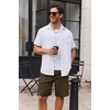 COOFANDY Mens Cargo Shorts Cotton Twill Casual Work Hiking Cargo Shorts | Chino Cotton, Hiking Shorts With 5 Pockets, Drawstring Stretch Elastic Waist, Breathable Summer Outdoor Camping Travel Wear.(Olive Green)