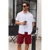 COOFANDY Mens Cargo Shorts Cotton Twill Casual Work Hiking Cargo Shorts | Chino Cotton, Hiking Shorts With 5 Pockets, Drawstring Stretch Elastic Waist, Breathable Summer Outdoor Camping Travel Wear.(Red)