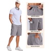 COOFANDY Mens Cargo Shorts Cotton Twill Casual Work Hiking Cargo Shorts | Chino Cotton, Hiking Shorts With 5 Pockets, Drawstring Stretch Elastic Waist, Breathable Summer Outdoor Camping Travel Wear.(Light Gray)