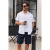 COOFANDY Mens Cargo Shorts Cotton Twill Casual Work Hiking Cargo Shorts | Chino Cotton, Hiking Shorts With 5 Pockets, Drawstring Stretch Elastic Waist, Breathable Summer Outdoor Camping Travel Wear.(Navy Bule)