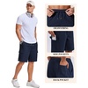 COOFANDY Mens Cargo Shorts Cotton Twill Casual Work Hiking Cargo Shorts | Chino Cotton, Hiking Shorts With 5 Pockets, Drawstring Stretch Elastic Waist, Breathable Summer Outdoor Camping Travel Wear.(Navy Bule)