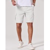 COOFANDY Mens Cargo Shorts Cotton Twill Casual Work Hiking Cargo Shorts | Chino Cotton, Hiking Shorts With 5 Pockets, Drawstring Stretch Elastic Waist, Breathable Summer Outdoor Camping Travel Wear.(White)